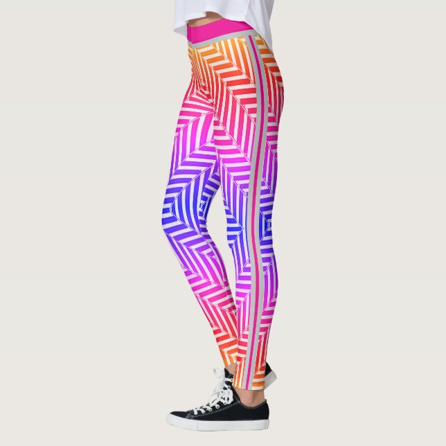 Legging Geometric Maze Optical Illusion Pattern  (Esquerda)