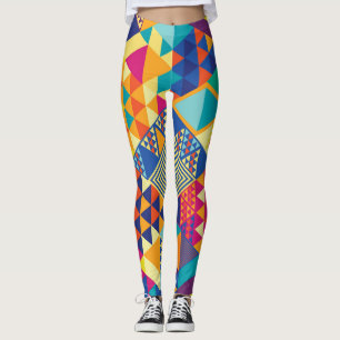 Legging Geométrico, abstrato, padrão de colheita.
