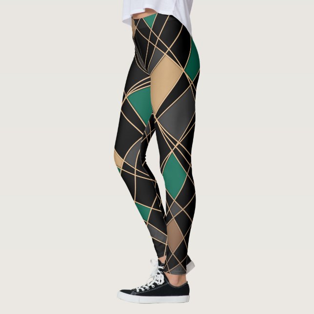 Legging Geométrico, abstrato, preto (Esquerda)