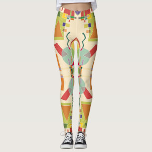 Legging Geométrico Artístico: Padrão Colorido Sem Costura