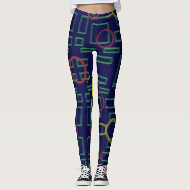 Legging Geométrico Azul (Frente)