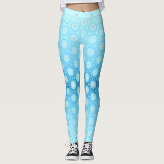 Legging Geométrico bonito de Azul e Pêssego