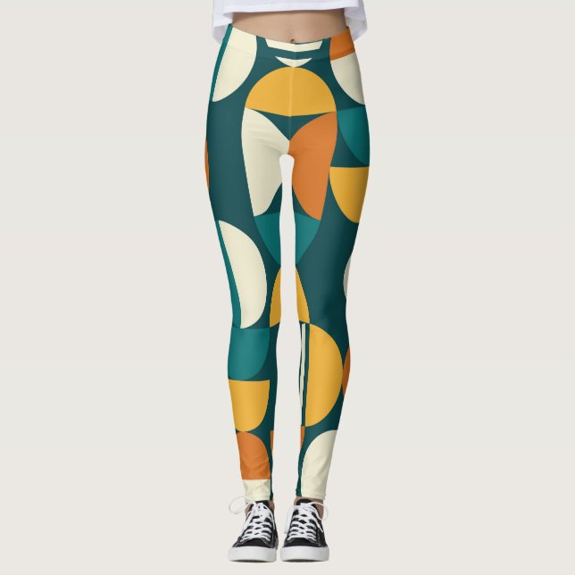 Legging Geométrico do século do médio: Design minimalista  (Frente)