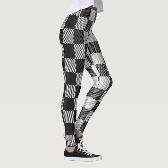 Legging Geométrico em Preto e Branco (Direita)