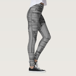 Legging Geométrico em preto e Cinza