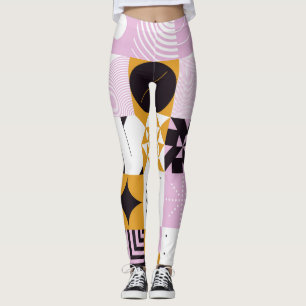 Legging Geométrico Escandinavo: Trabalho de arte desenhado