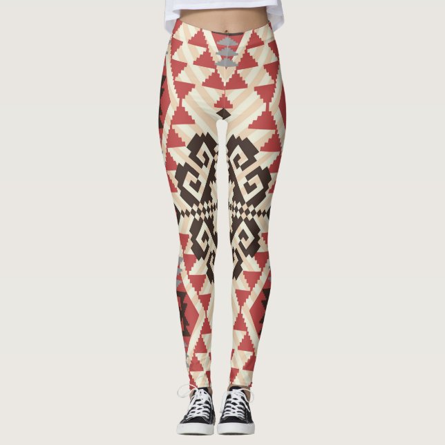 Legging Geométrico Étnico: Abstrato sem costura (Frente)