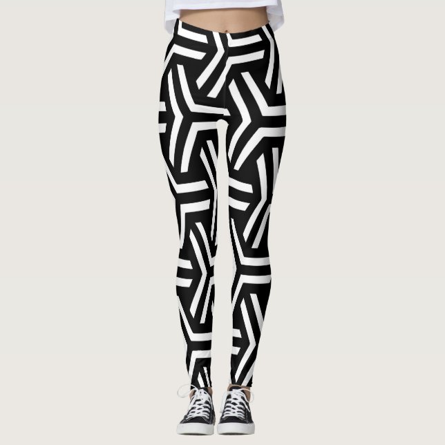 Legging Geométrico Preto (Frente)