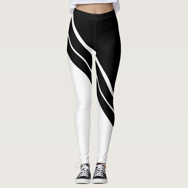 Legging Geométrico preto e branco (Frente)