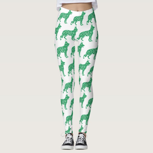 Legging German shepherd feito de Shamrocks (Frente)