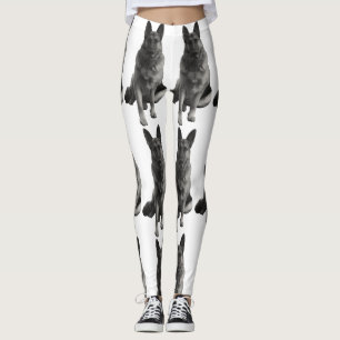 Legging German shepherd preto e branco lindo