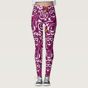 Legging GFT02-Grafite Principalmente Branco.Fundo Rosa Esc