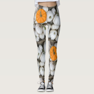 Legging Ghost Pumpkins com uma laranja esgueirada