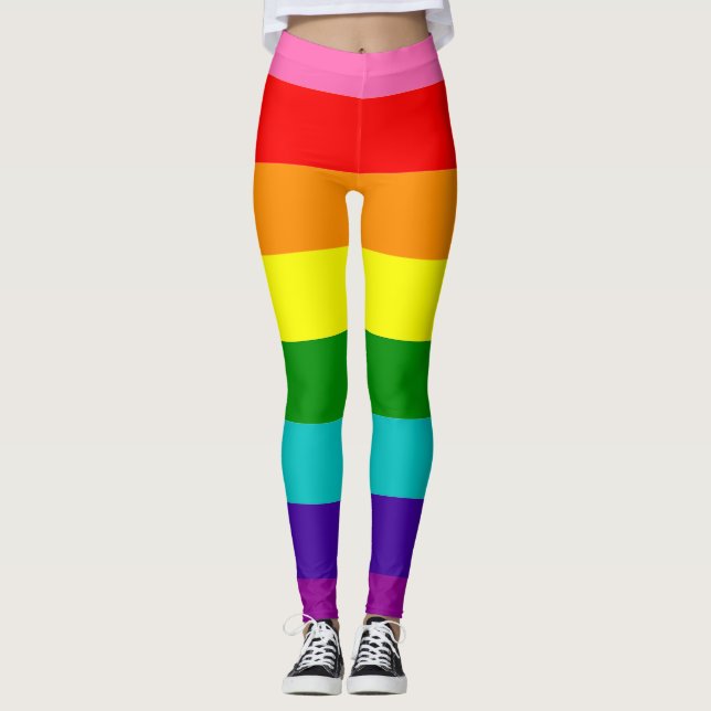 Legging Gilbert Baker Pride Flag Rainbow Stribow LGBT (Frente)