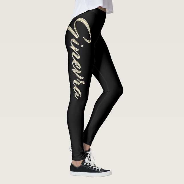 Legging Ginevra white gold Handwriting Hose (Direita)