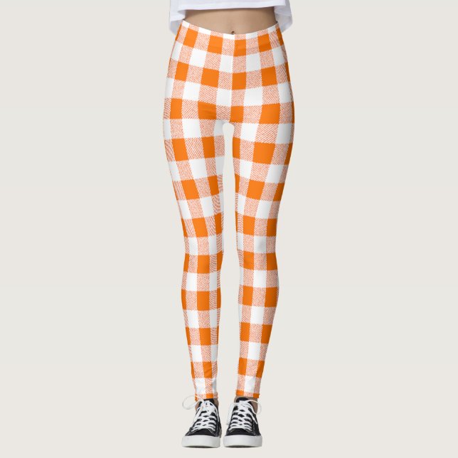 Legging Gingham Check Orange (Frente)