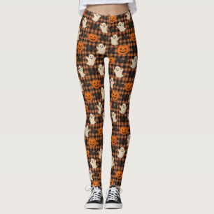 Legging Gingham, morcegos de abóbora-fantasma