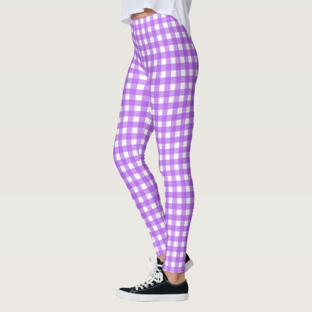 Legging Gingham roxo brilhante (Esquerda)