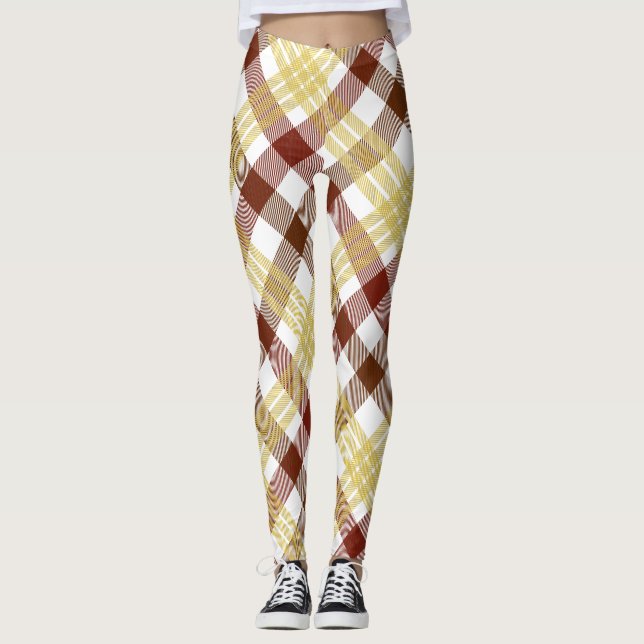 Legging Gingham Summer Gingham verificou vestuário de Xadr (Frente)