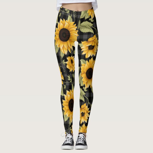 Legging Gingham Sunflower Pattern (Frente)