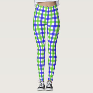 Legging Gingham Verde E Azul