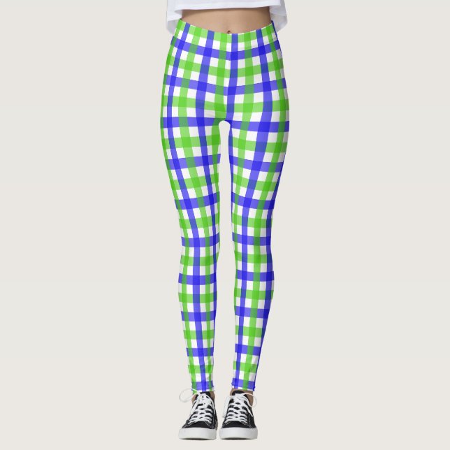 Legging Gingham Verde E Azul (Frente)