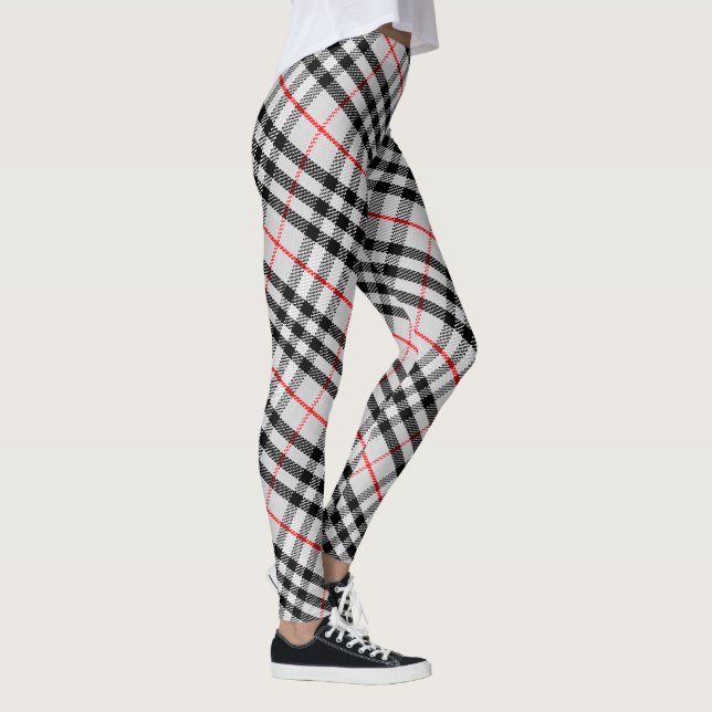 Legging Gingham Vermelho Branco Negro | Tecido verificado  (Direita)