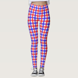 Legging Gingham Vermelho E Azul