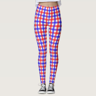 Legging Gingham Vermelho E Azul