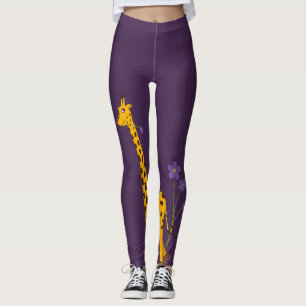 Legging Girafa de patinagem engraçado bonito dos desenhos