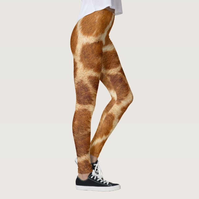 Legging Girafa picada de animais, castanho e creme (Direita)