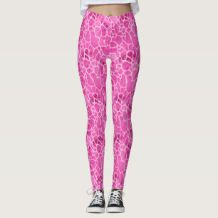 Legging Girafa Rosa Pele Pele Acido Pele Padrão de Lava