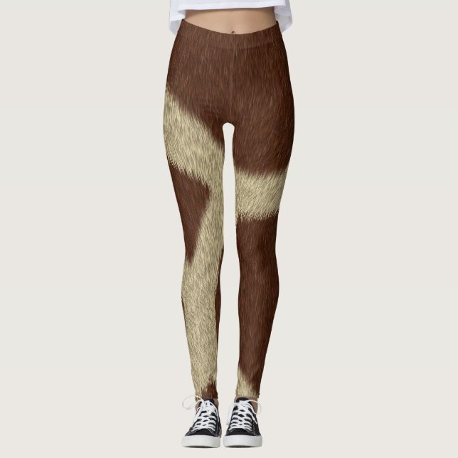 Legging Giraffe Faux Peles de Impressão (Frente)