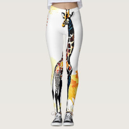 Legging Giraffe Savannah Art
