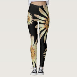 Legging Girassóis de verão elegantes namorada preto