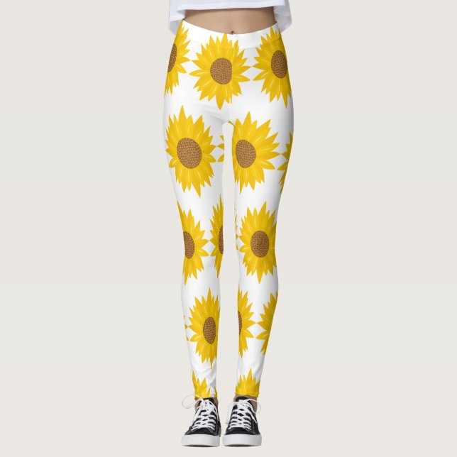 Legging Girassol Amarelo Sol Floral (Frente)