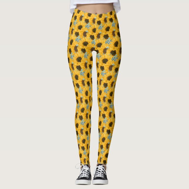 Legging Girassol Aquarela Floral (Frente)
