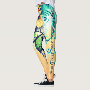 Legging Girassol de Alethia em forma de aquarela filtrado