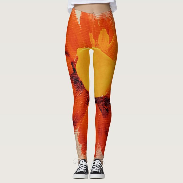 Legging Girassol de laranja vibrante (Frente)
