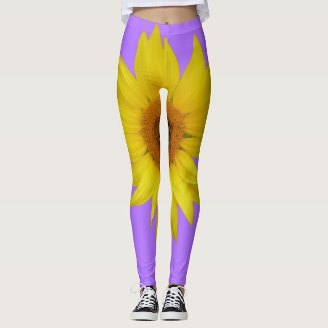 Legging Girassol em roxo (Frente)