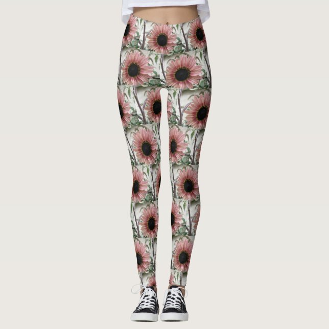 Legging Girassol rosa pálido (Frente)