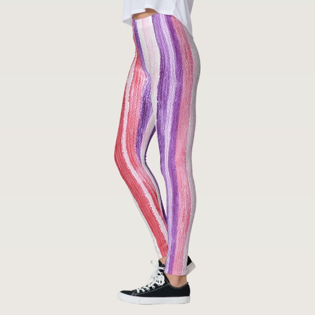 Legging Girassol Roxo Vermelho Cor-de-Rosa (Esquerda)