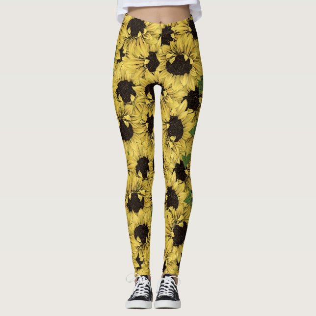Legging Girassol Russo Por Todas As Pernas De Design (Frente)