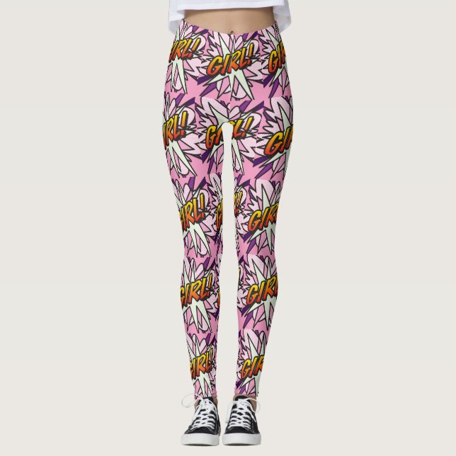 Legging GIRL Pop de Arte do Livro (Frente)