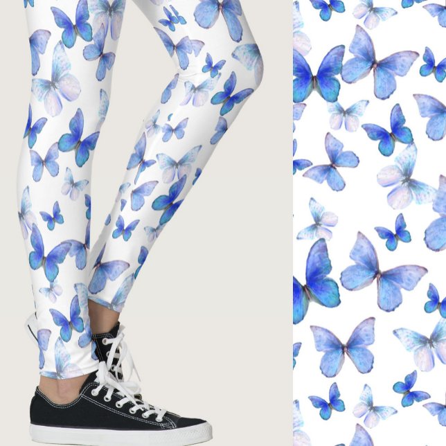 Legging Girly blue butterfly whimsical patterned (Criador carregado)