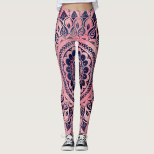 Legging Girly Blue Mandala Floral