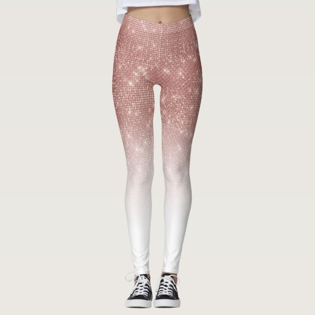 Legging Girly Faux Rosa Sequin Dourada in Glitter White Om (Frente)