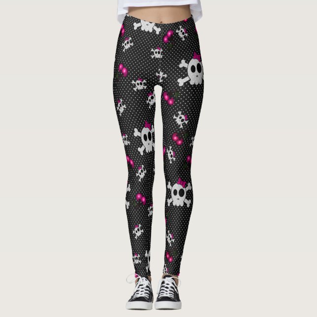 Legging Girly Gothic Skulls (Frente)