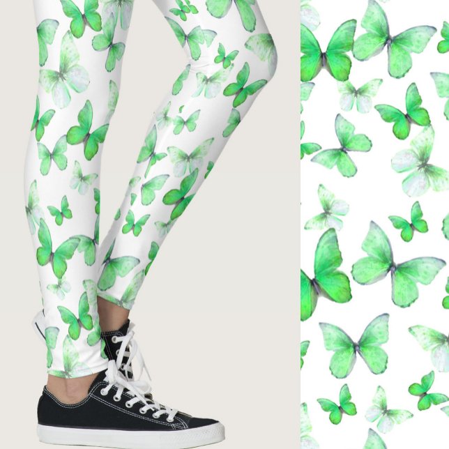 Legging Girly green butterfly whimsical patterned (Criador carregado)