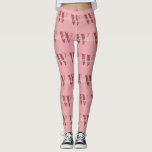 Legging Girly Monograma e Nome cor-de-rosa vermelho<br><div class="desc">Monograma Girly e Nome cor-de-rosa pincelado caligrafia vermelha Monograma personalizável e Nome gravado sobre o monograma em tons de rosa e pincel. O monograma é uma grande letra de vermelho-rosa-escuro e o nome é escrito em letras escritas à mão com cor rosa-pálido. As cores das letras do monograma e do...</div>